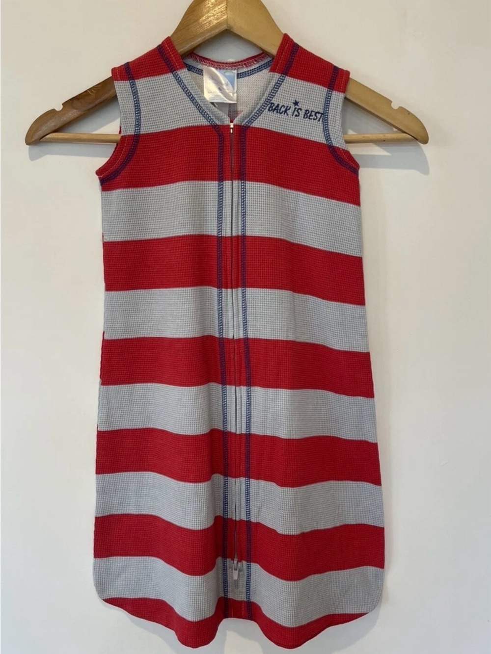 Halo Red & Gray Striped Sleeveless Sleep Sack with Front Zip